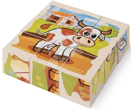 Drvene kocke - Drvene puzzle farma Picture Cube Farm Eichhorn  - 7