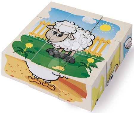 Drvene kocke - Drvene puzzle farma Picture Cube Farm Eichhorn  - 8