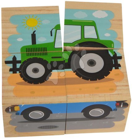 Pohádkové kostky - Dřevěné puzzle kostky Picture Cube Vehicles Eichhorn - 5