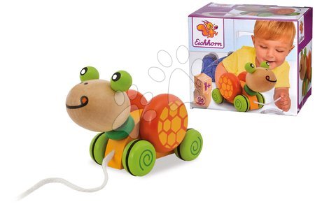 Igrače za vlečenje - Lesena želvica za vlečenje Pull-along Animal Turtle Eichhorn  - 3