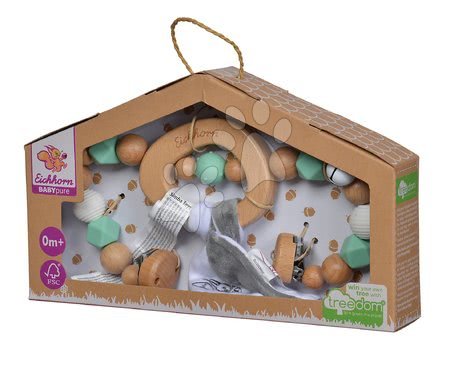 Giocattoli sopra il lettino - Catenina per passeggino in legno Bio 100% Natur Baby Pure Pramchain Eichhorn - 9