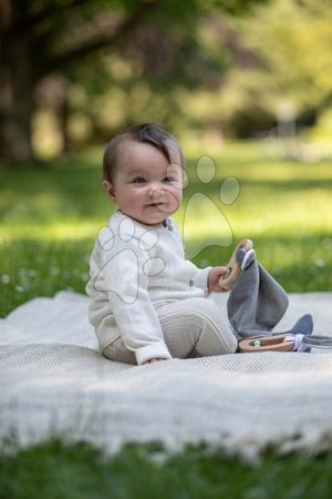 Hračky pro nejmenší - Dřevěné chrastítko s držadlem Bio 100% Natur Baby Pure Grasping Toy with Doudou Eichhorn_1