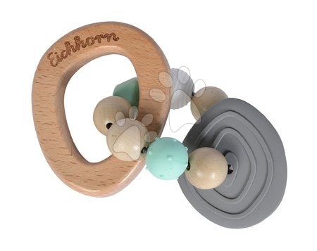 Hračky pro nejmenší - Dřevěné kousátko silikonové Bio 100% Natur Baby Pure Teether Eichhorn