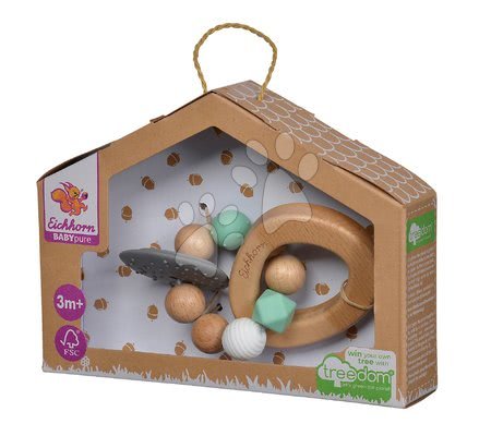 Csörgők és rágókák - Fa szilikon rágóka Bio 100% Natur Baby Pure Teether Eichhorn - 10