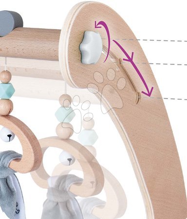 Játszószőnyegek es bébitornázók  - Fa bébitornázó dizájnos Baby Pure Gym Eichhorn  - 5