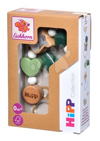 Rattles and teethers - Wooden pacifier chain Baby HIPP Dummy Chain Eichhorn - 2