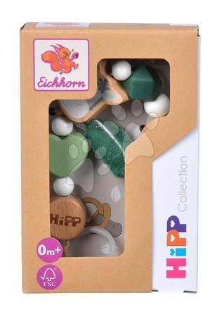 Rattles and teethers - Wooden pacifier chain Baby HIPP Dummy Chain Eichhorn - 3