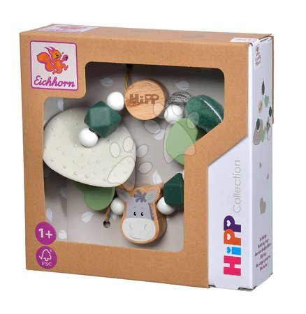 Rasseln und Beißringe - Beißring aus Holz - Silikon Baby Hipp Teether Eichhorn - 3