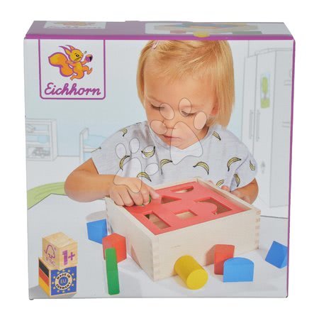 Wooden toy cubes - Wooden Insertion Box Posting Box Eichhorn - 4