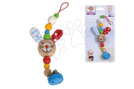 Pacifier leashes and cases - Wooden pacifier clip Rabbit Baby Eichhorn - 2