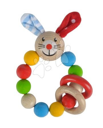 Hračky pro nejmenší - Dřevěné chrastítko Rabbit Baby Eichhorn