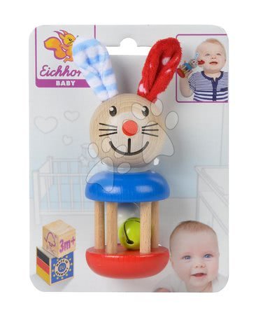 Hrkálky a hryzátka - Drevená hrkálka Rabbit Rattle Baby Eichhorn - 3