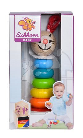 Dřevěné didaktické hračky - Dřevěný zajíček Stacking Rabbit Baby Eichhorn - 3