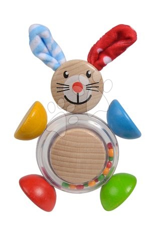 Hračky pro nejmenší - Dřevěné chrastítko Rabbit 2in1 Baby Eichhorn