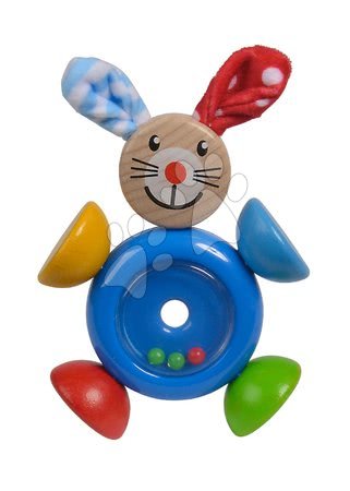 Hračky pro nejmenší - Dřevěné chrastítko Rabbit 2in1 Baby Eichhorn_1