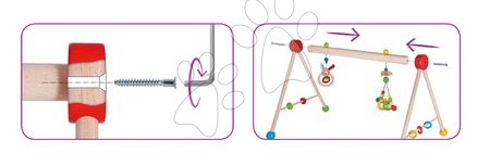 Játszószőnyegek es bébitornázók  - Fa bébitornázó Baby Gym Eichhorn - 3
