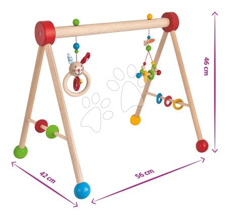 Játszószőnyegek es bébitornázók  - Fa bébitornázó Baby Gym Eichhorn - 4