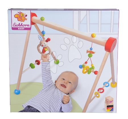 Játszószőnyegek es bébitornázók  - Fa bébitornázó Baby Gym Eichhorn - 6