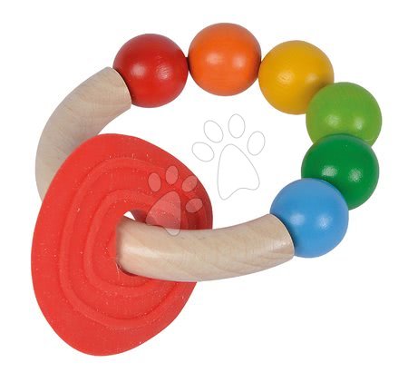 Hračky pro nejmenší - Dřevěné chrastítko s kousátkem na kroužku Baby Eichhorn