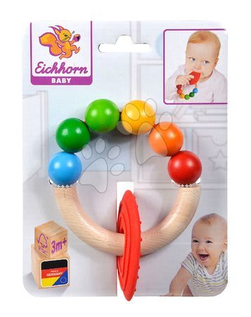 Hračky pro nejmenší - Dřevěné chrastítko s kousátkem na kroužku Baby Eichhorn_1