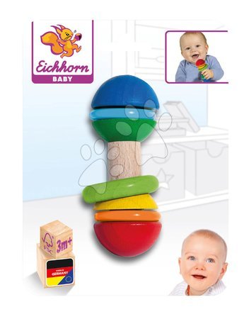 Csörgők és rágókák - Fa csörgő Bar Grasping Toy Eichhorn - 3