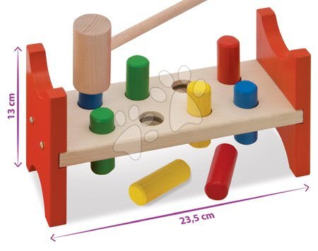  Készségfejlesztő fajátékok - Fa kalapácsoló játék Hammering Bench Eichhorn - 3