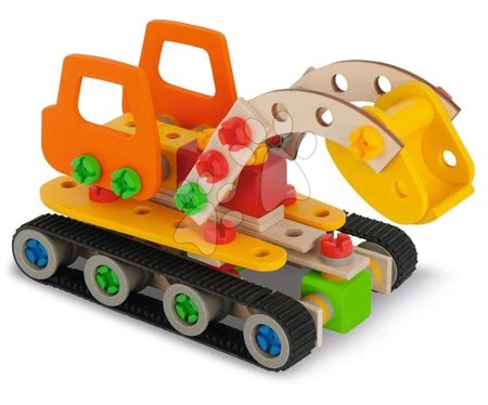 Giochi di costruzioni in legno Eichhorn - Costruzione in legno e gru cingolata Constructor Crawler Excavator Eichhorn - 4