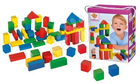 Dřevěné kostky - Dřevěné kostky Coloured Wooden Blocks Eichhorn - 5