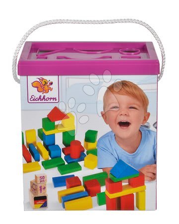 Cubetti in legno - Mattoncini in legno Coloured Wooden Blocks Eichhorn  - 6