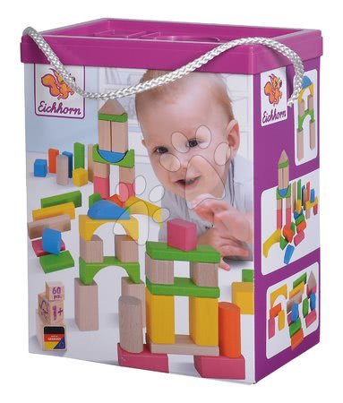 Wooden toy cubes - Wooden Blocks Nature and Coloured Wooden Blocks Eichhorn - 7