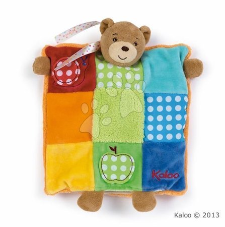 Hračky na mazlení DouDou - Plyšový medvídek loutkové divadlo Colors-Doudou Puppet Bear Patchwork Kaloo - 3