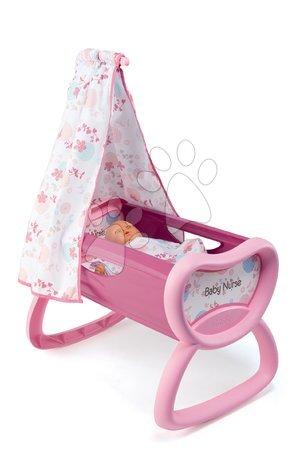 Kućice za lutke setovi - SMOBY 24663-15 prebaľovací stôl pre bábiku Baby Nurse Srdiečko a kolíska s baldachýnom s 32 cm bábikou v dupačkách - 2