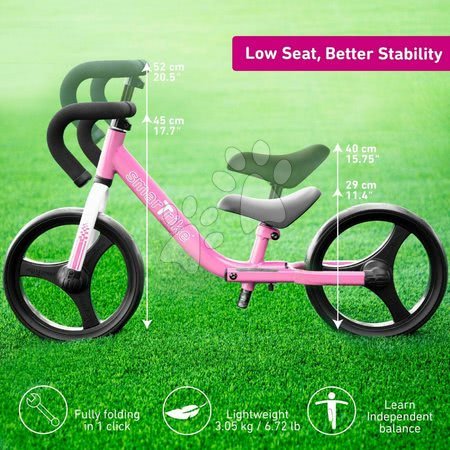 Babytaxiuri de la 18 luni - Bicicletă pliabilă fără pedale Folding Balance Bike Pink smarTrike - 3