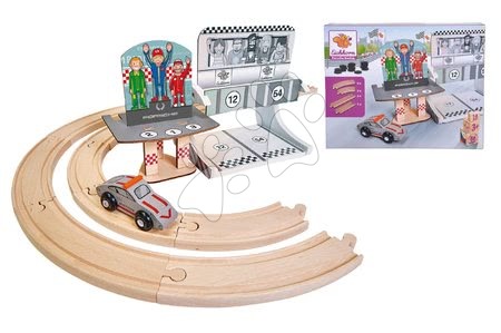 Fa kisautók - Fa autópálya Porsche Racing Extension Set Eichhorn - 4