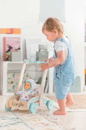 Dětská chodítka - Dřevěné chodítko a kočárek Wooden Baby Walker Pilow Corolle - 11