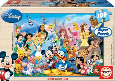Dlhé zimné večery - Drevené puzzle Disney svet Educa_1