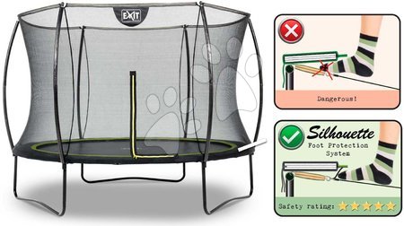 Trampoline mit Sicherheitsnetz - EXIT Silhouette Trampolin ø244cm - schwarz - 3