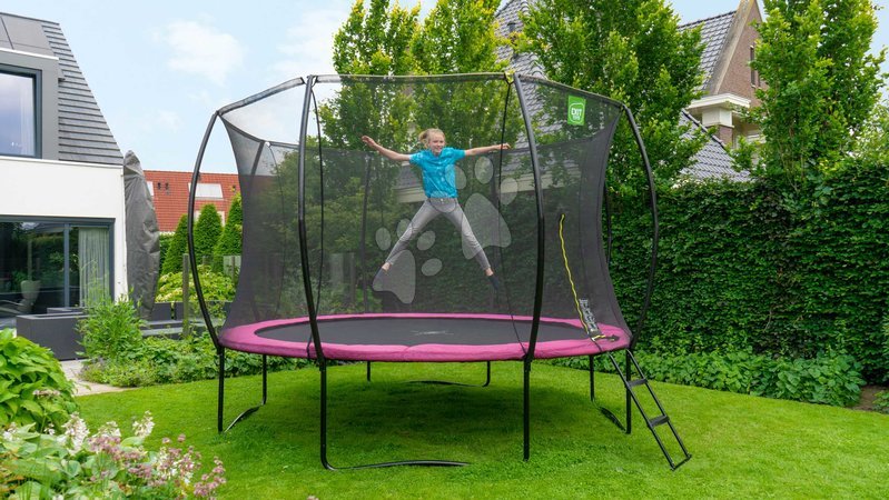 Trampolines avec filet de sécurité - Trampoline Silhouette avec filet de protection Pink Exit Toys - 4