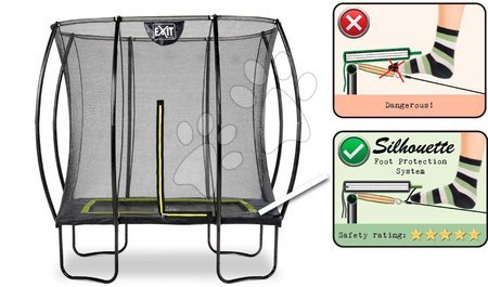 Trampoline mit Sicherheitsnetz - EXIT Silhouette Trampolin 153x214cm - schwarz - 3