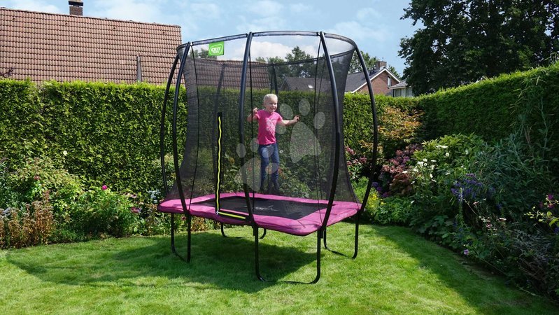 Trampolines avec filet de sécurité - Trampoline Silhouette avec filet de protection Rose Exit Toys - 9