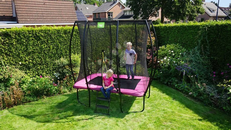 Trampolines avec filet de sécurité - Trampoline Silhouette avec filet de protection Rose Exit Toys - 10