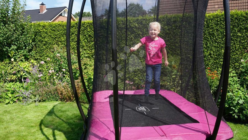 Trampolines avec filet de sécurité - Trampoline Silhouette avec filet de protection Rose Exit Toys - 11