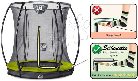 Bodentrampoline - EXIT Silhouette Bodentrampolin ø183cm mit Sicherheitsnetz - grün - 2