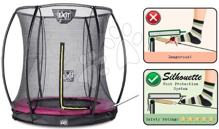 In Ground Trampolines  - EXIT Silhouette in-ground trampoline ø183cm with safety net - pink - 2