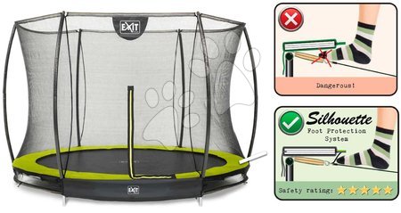 In Ground Trampolines  - EXIT Silhouette floor trampoline ø244cm with safety net - green - 2