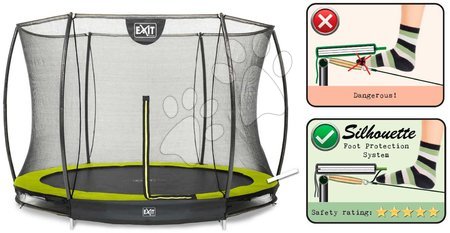 In Ground Trampolines  - EXIT Silhouette floor trampoline ø305cm with safety net - green - 6