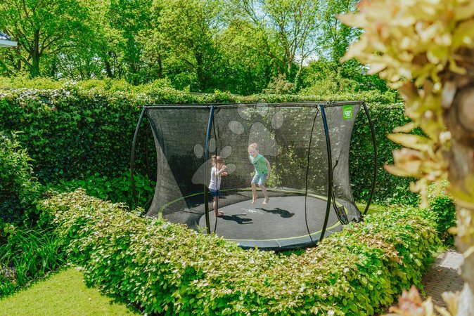 In Ground Trampolines  - EXIT Silhouette floor trampoline ø366cm with safety net - black - 7