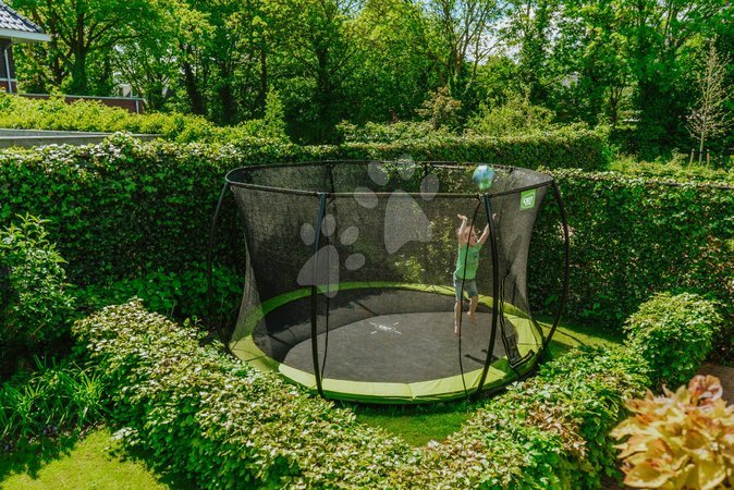 In Ground Trampolines  - EXIT Silhouette ground trampoline ø427cm with safety net - green - 8