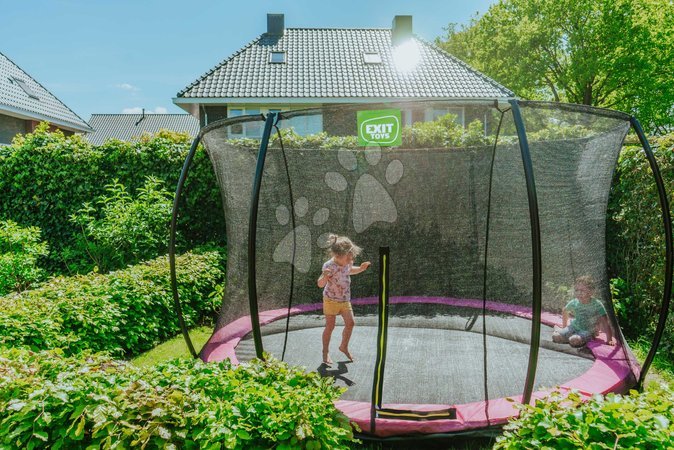 In Ground Trampolines  - EXIT Silhouette floor trampoline ø366cm with safety net - pink - 7