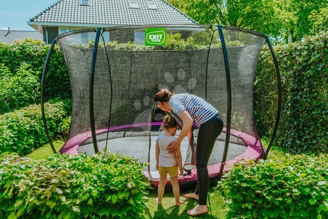 In Ground Trampolines  - EXIT Silhouette floor trampoline ø366cm with safety net - pink - 8